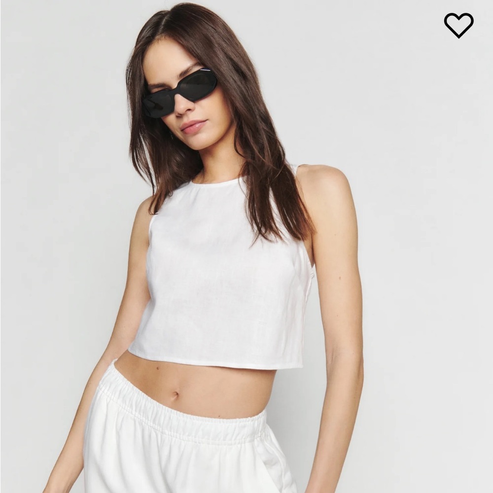 Reformation Jacinta linen top XS